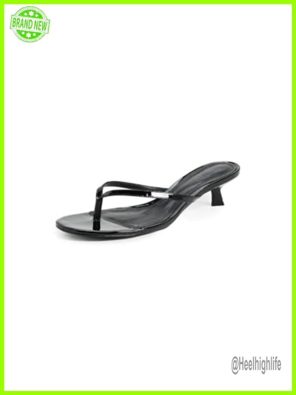 SCHUTZ Carolyn Kitten Heel Thong Sandals Leather Slip On